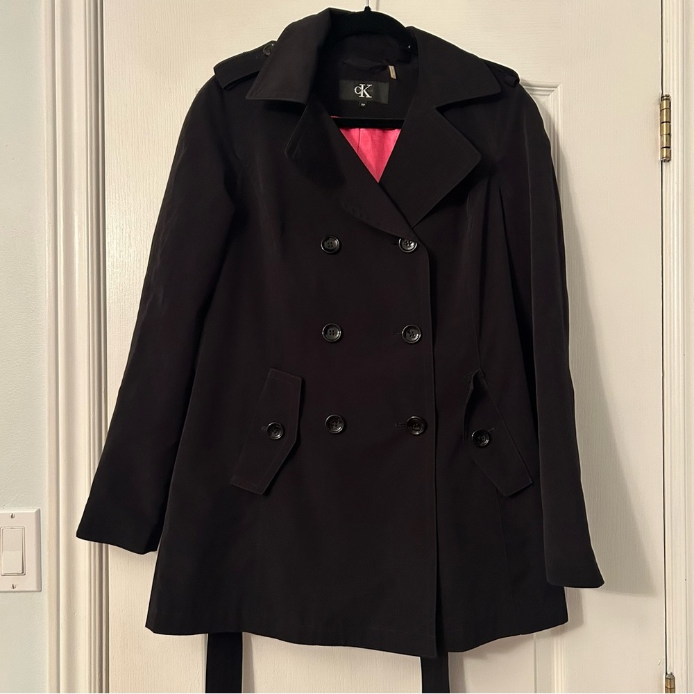 Calvin Klein Black Double-Breasted Trench Coat
